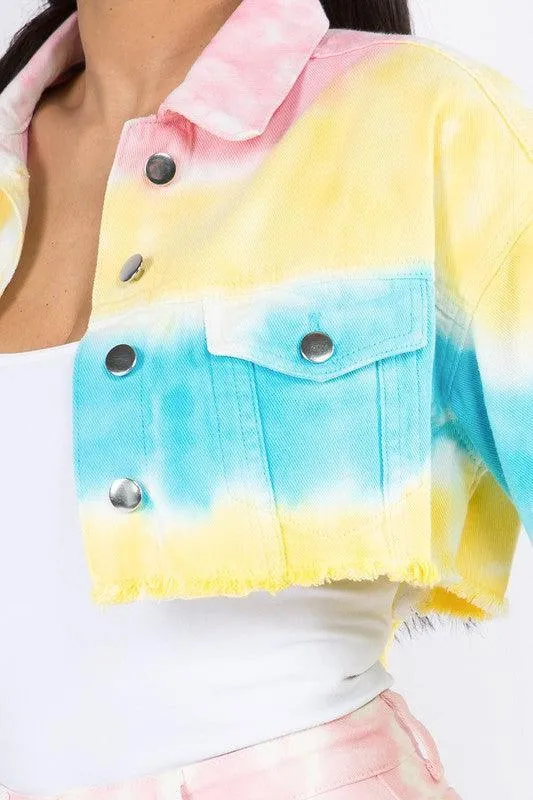 TYEDYE CROP DISSED BACK JACKET
