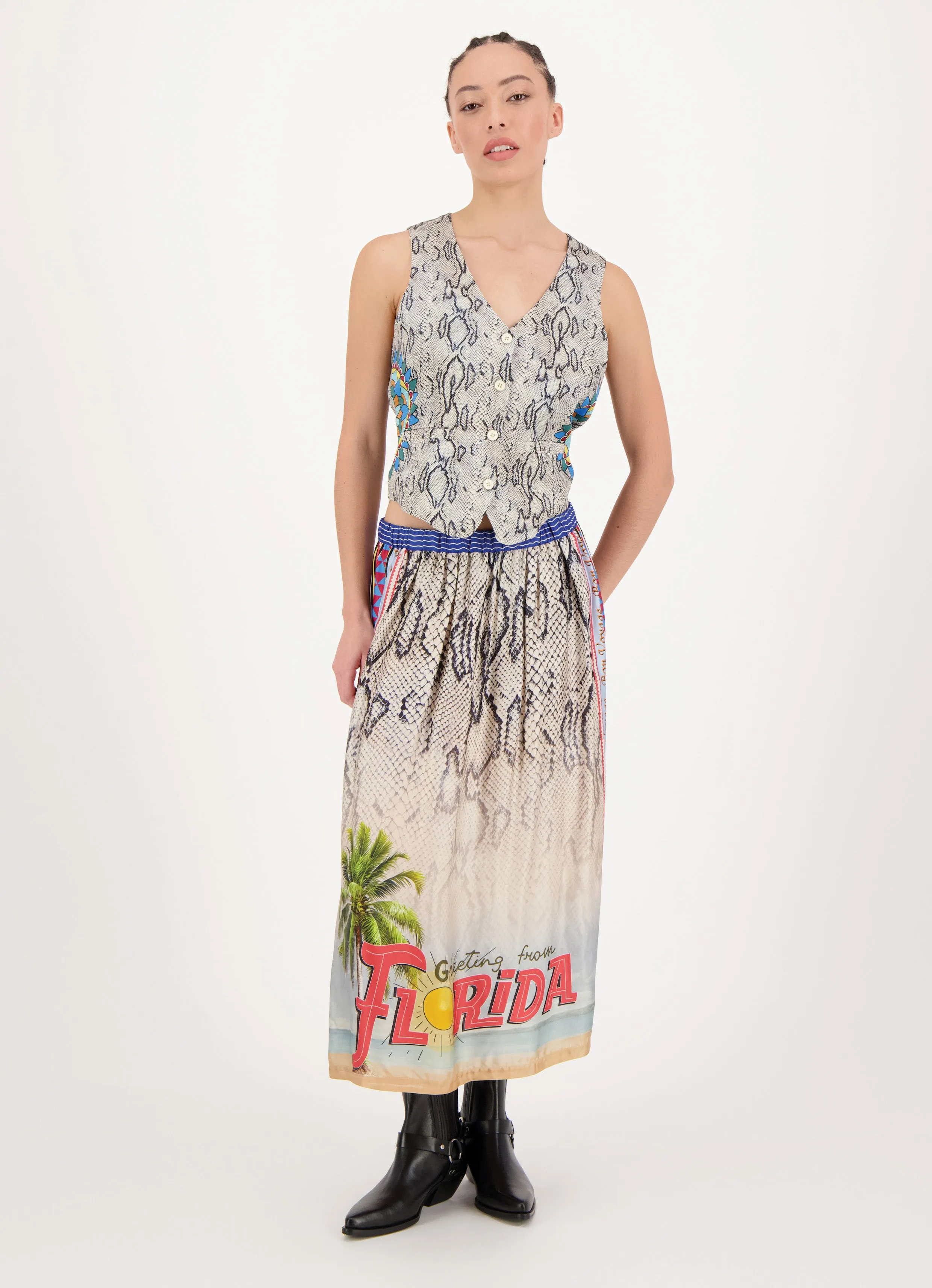 Vanessa Midi Skirt - Snake Charmer