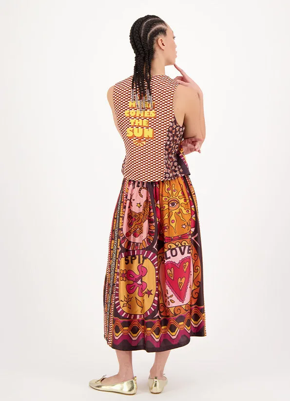 Vanessa Midi Skirt - Sunset