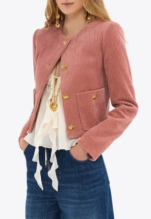 Velvet Corduroy Cropped Jacket