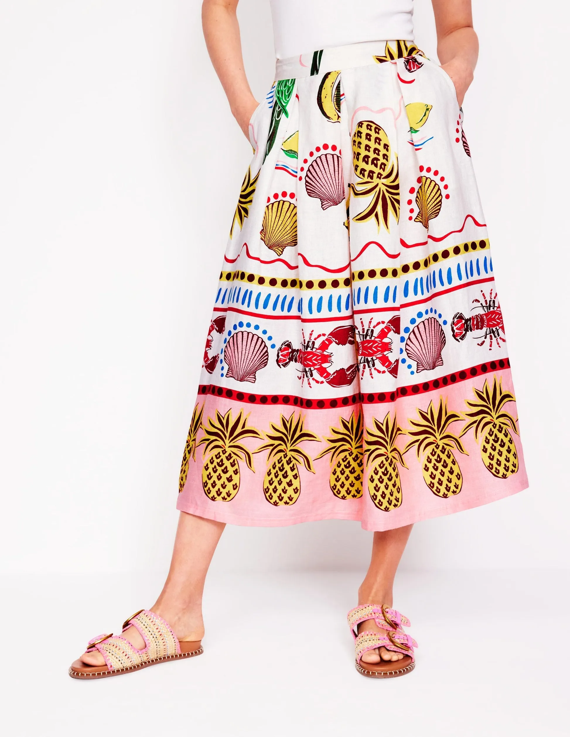 Verity Linen Midi Skirt