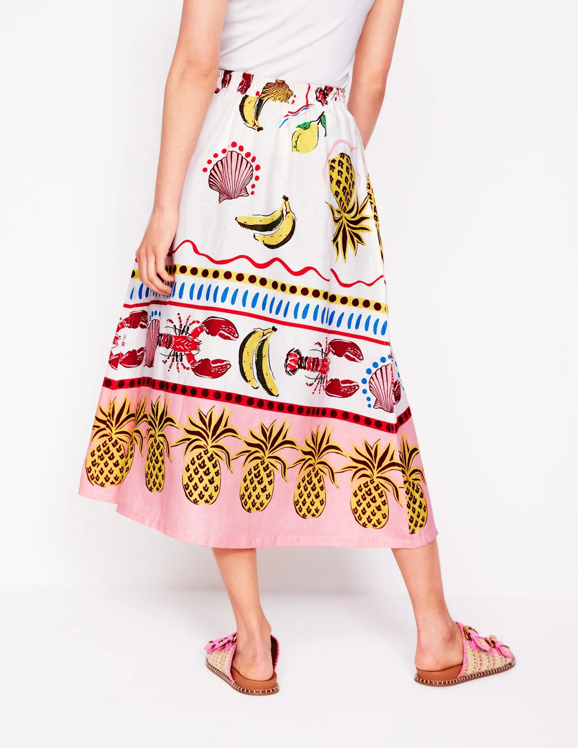 Verity Linen Midi Skirt