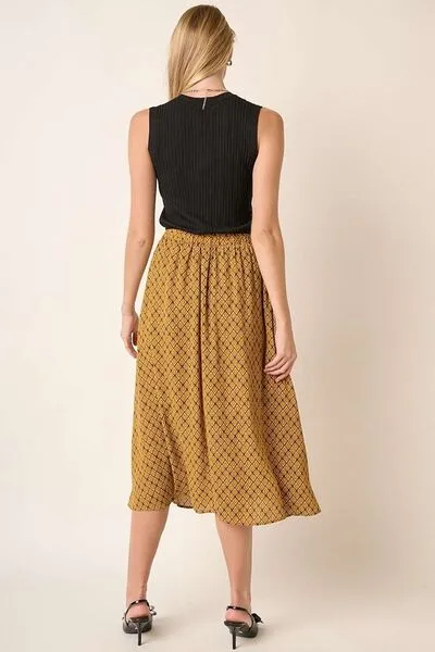 Versatile Printed Midi Skirt for a Chic Casual Look