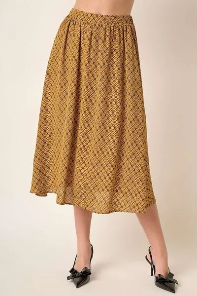 Versatile Printed Midi Skirt for a Chic Casual Look