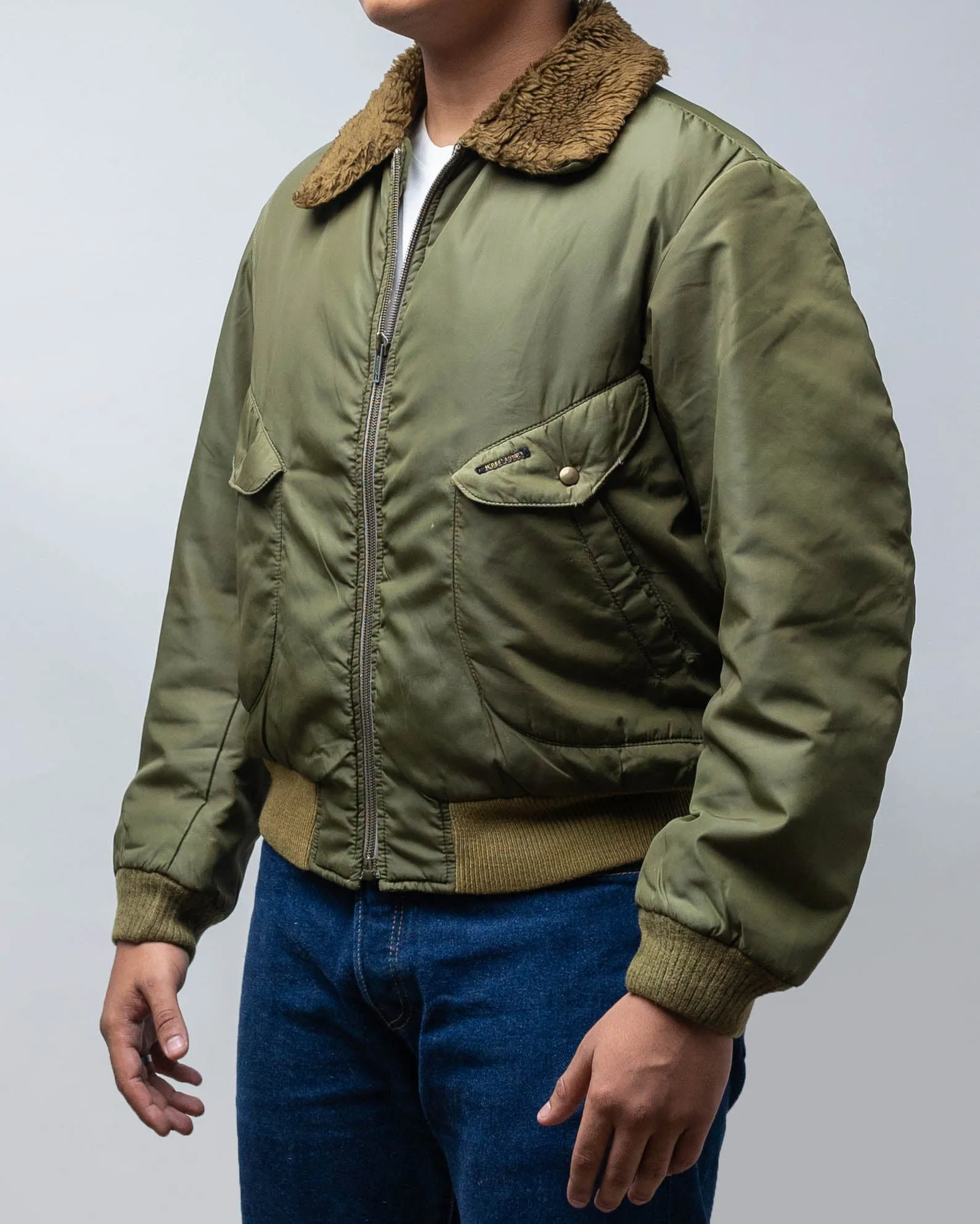 Vintage 60'S Airforce Fighter Bomber Jacket With Collar