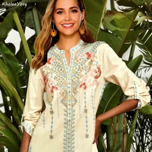 Vintage Floral Mexican Embroidery Blouse, Boho Hippy Autumn Long Sleeve Top