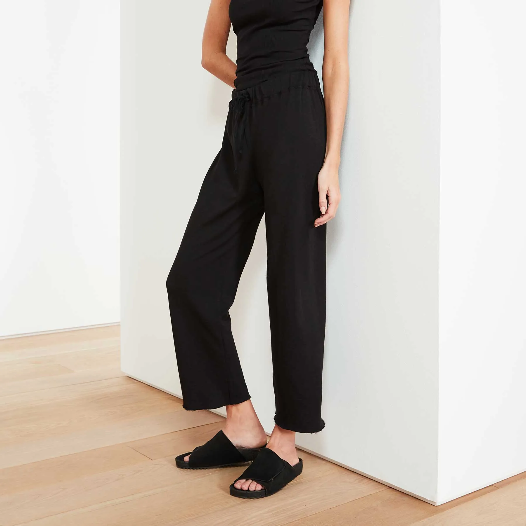 Vintage French Terry Cutoff Sweatpant - Black