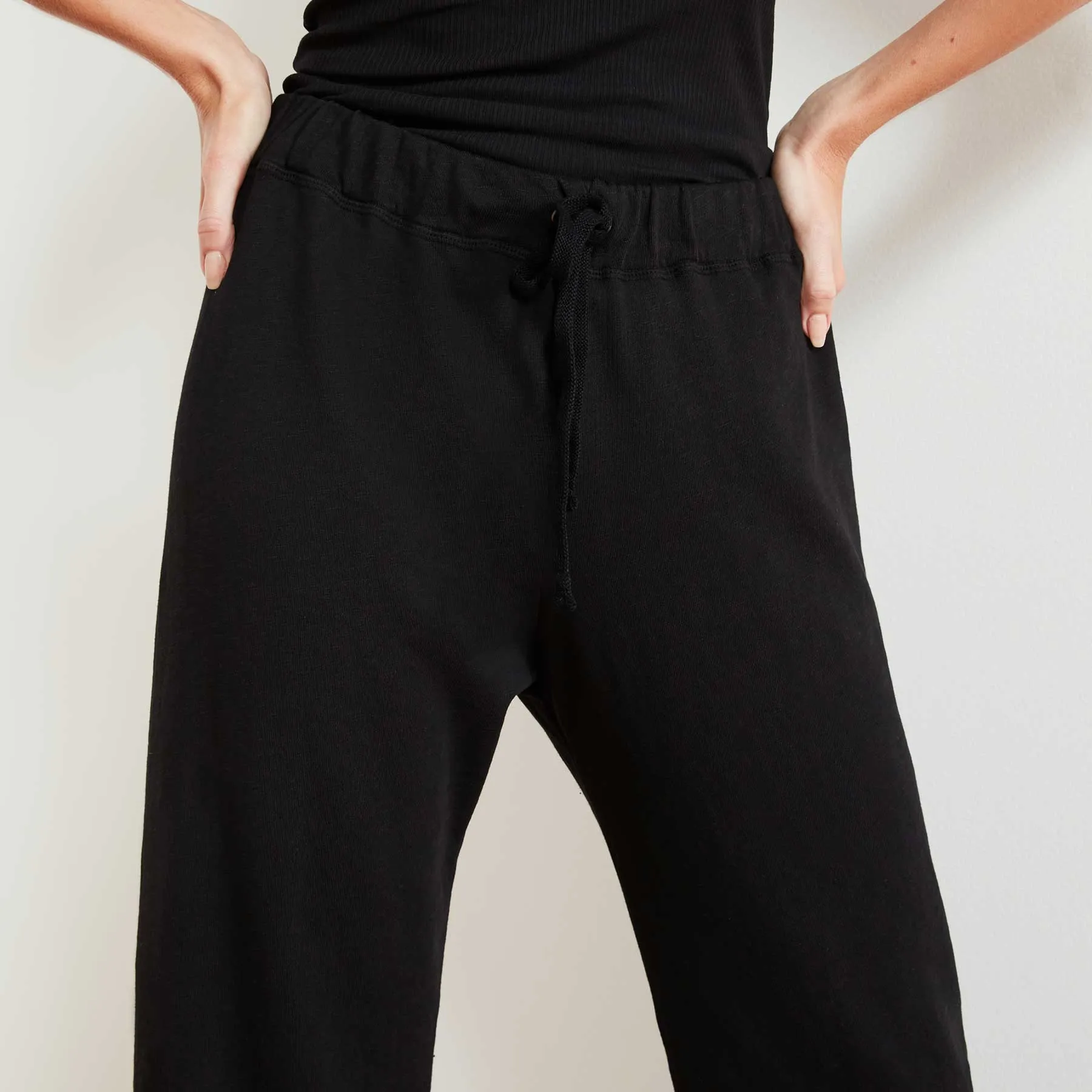 Vintage French Terry Cutoff Sweatpant - Black