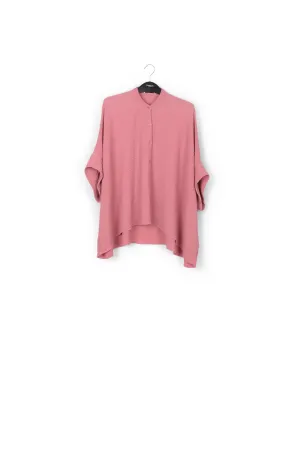 Vintage pink boxy-cut seersucker shirt