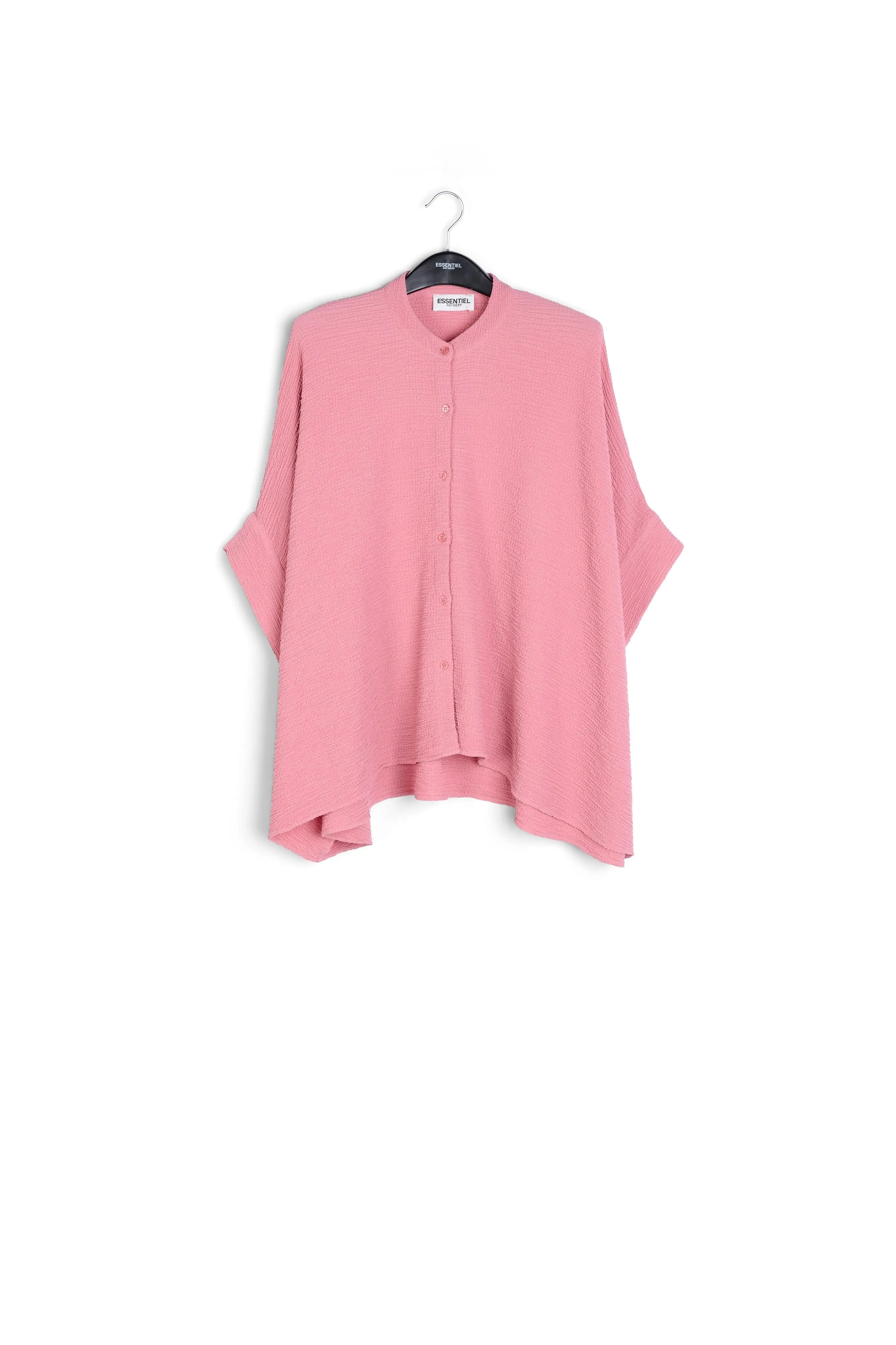 Vintage pink boxy-cut seersucker shirt