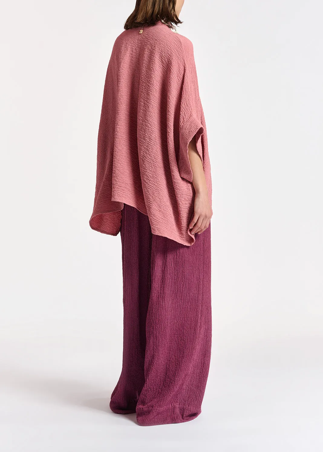 Vintage pink boxy-cut seersucker shirt