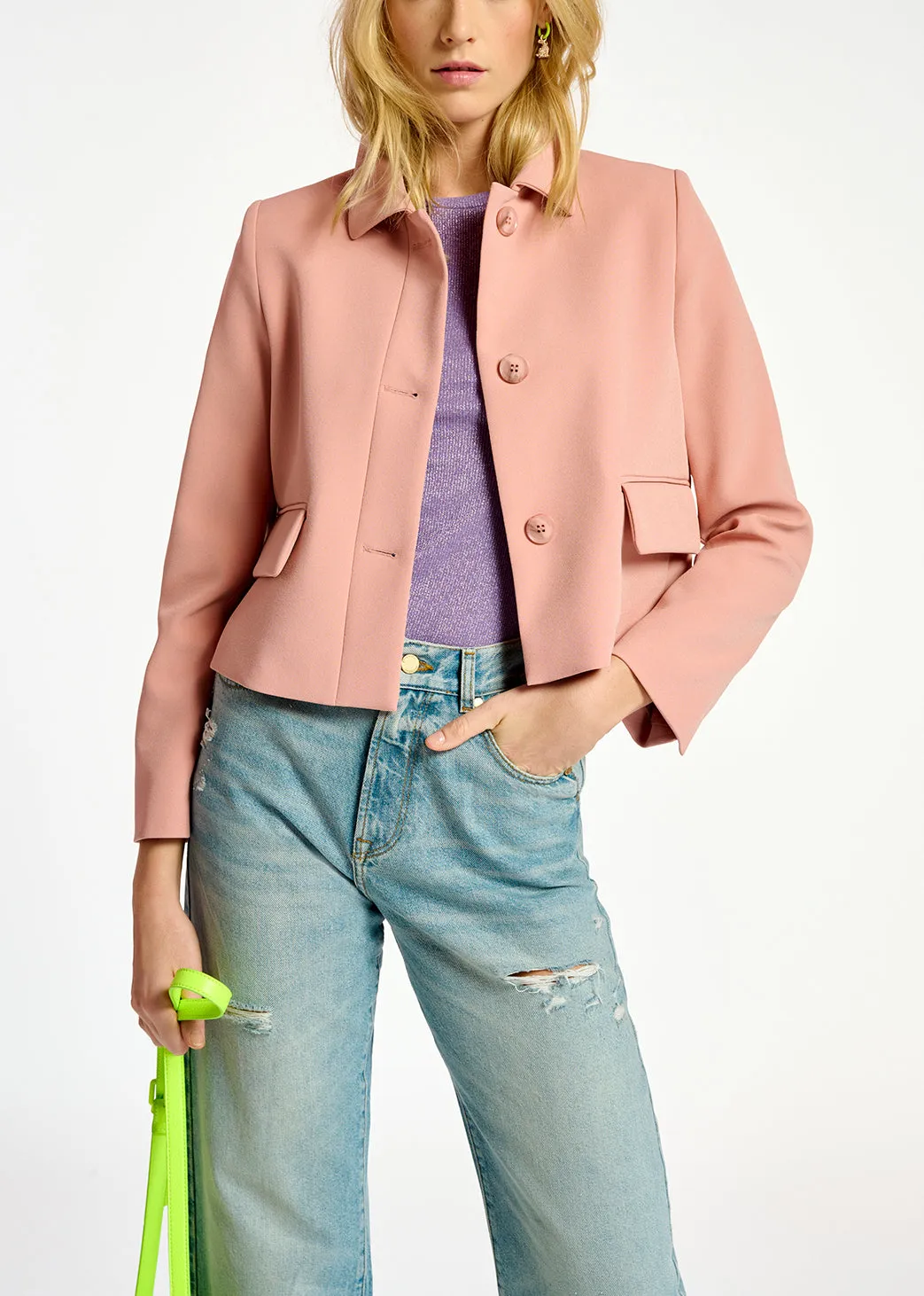 Vintage pink cropped jacket