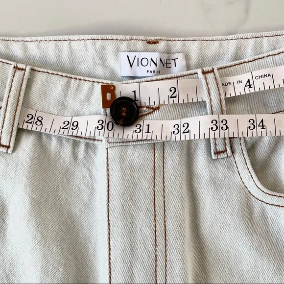 Vionnet Paris fringed premium denim jorts Oxygen Blue 40 IT / 4 US / S