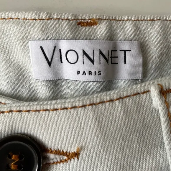 Vionnet Paris fringed premium denim jorts Oxygen Blue 40 IT / 4 US / S