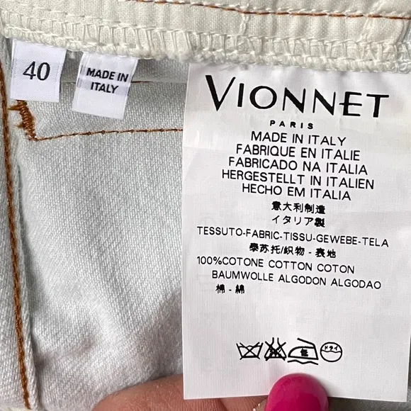 Vionnet Paris fringed premium denim jorts Oxygen Blue 40 IT / 4 US / S