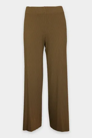 Viscose Rib Cropped Pant in Fatigue