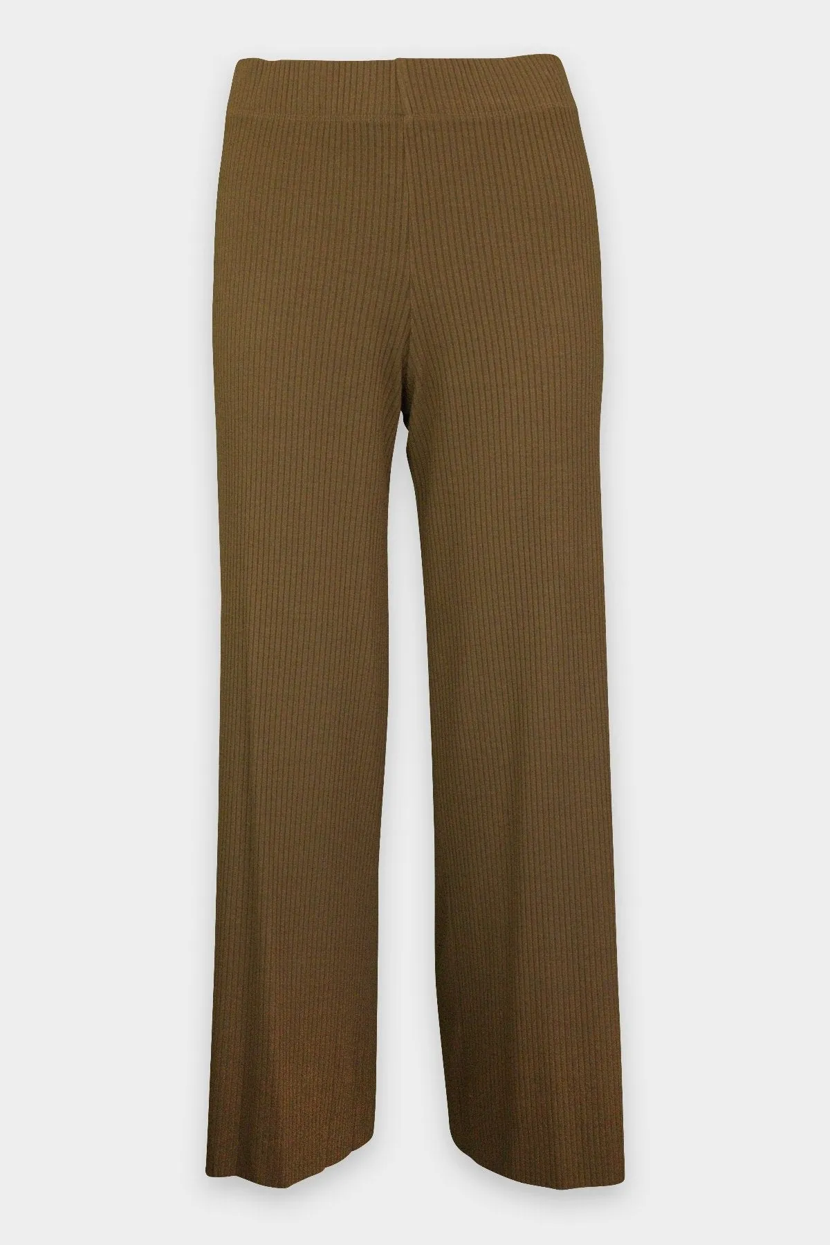 Viscose Rib Cropped Pant in Fatigue