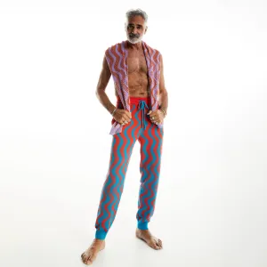 WAH-WAH Daytripper Sweatpants - Red & Blue