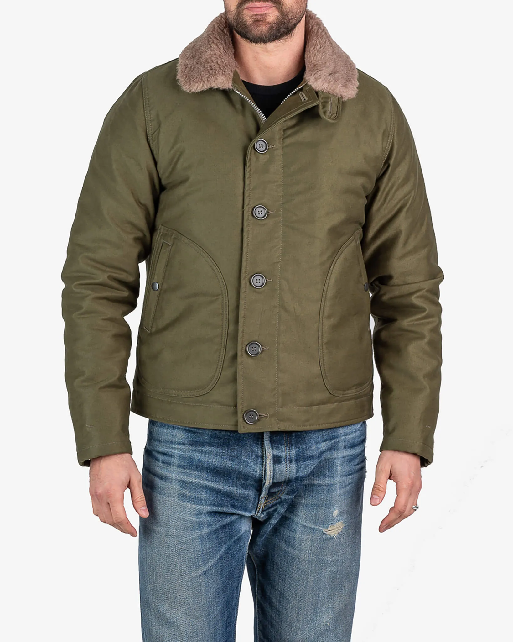 Whipcord N1 Deck Jacket - Olive Drab Green