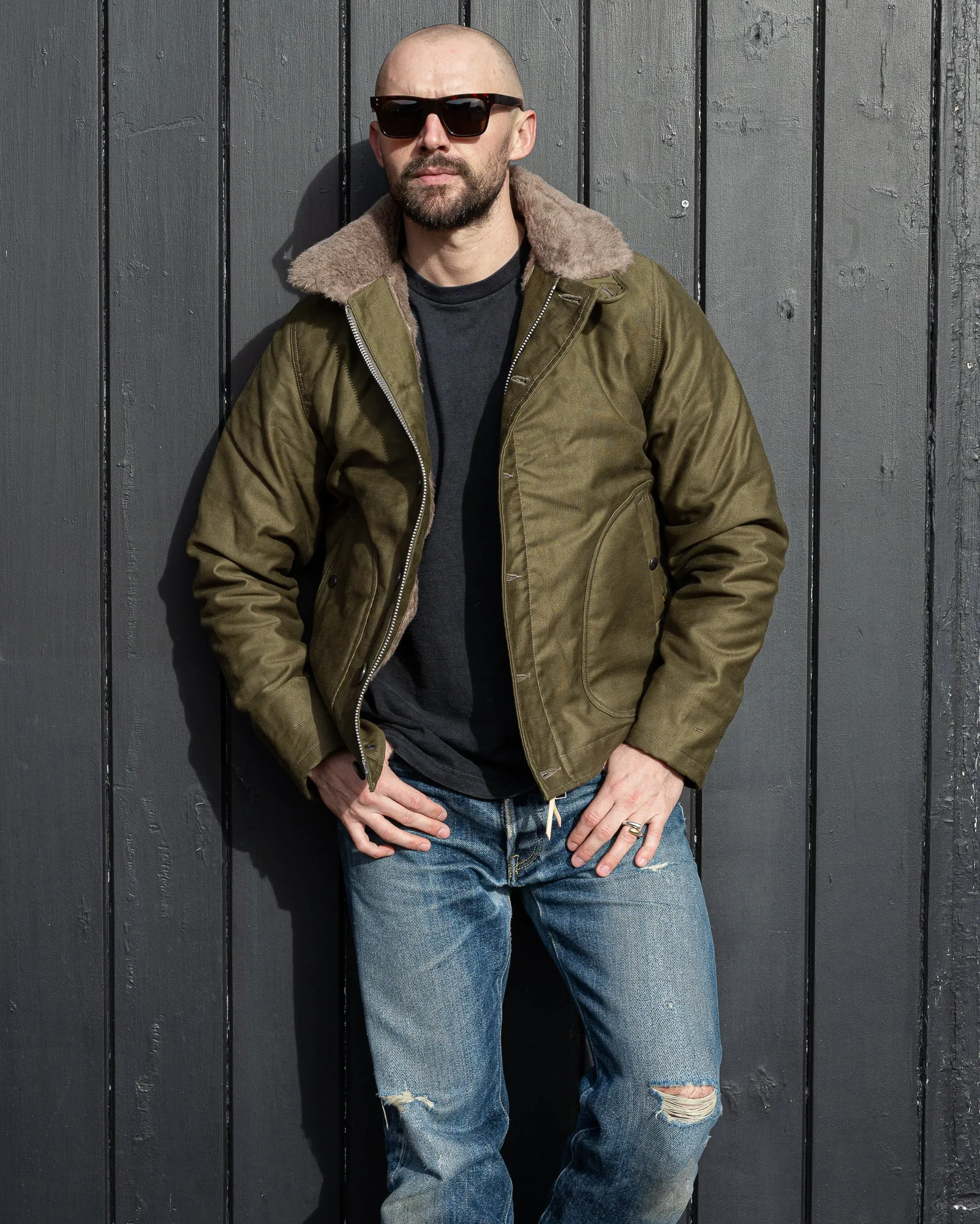 Whipcord N1 Deck Jacket - Olive Drab Green