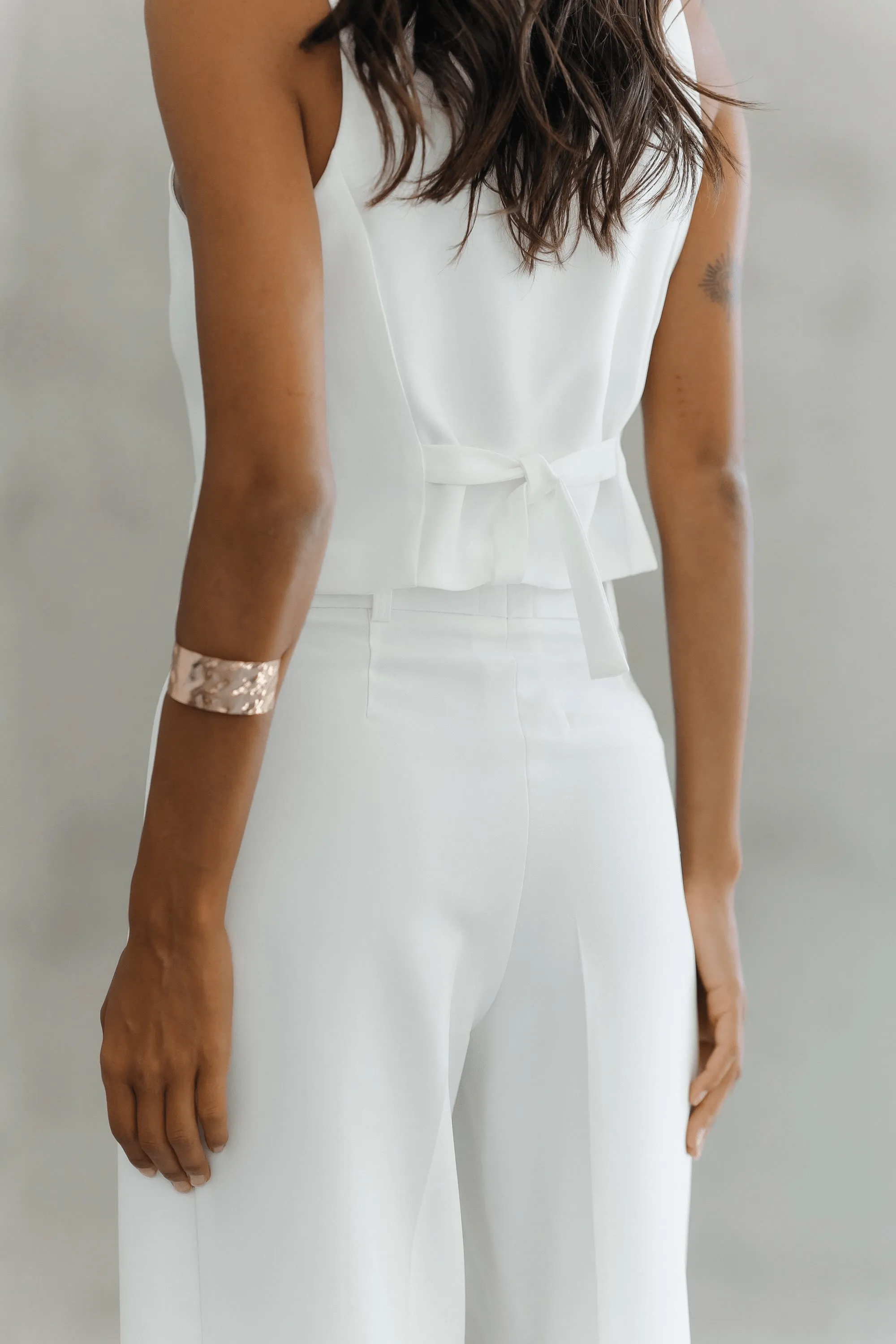 White 3 Piece Double Breasted Business Casual Women Suit