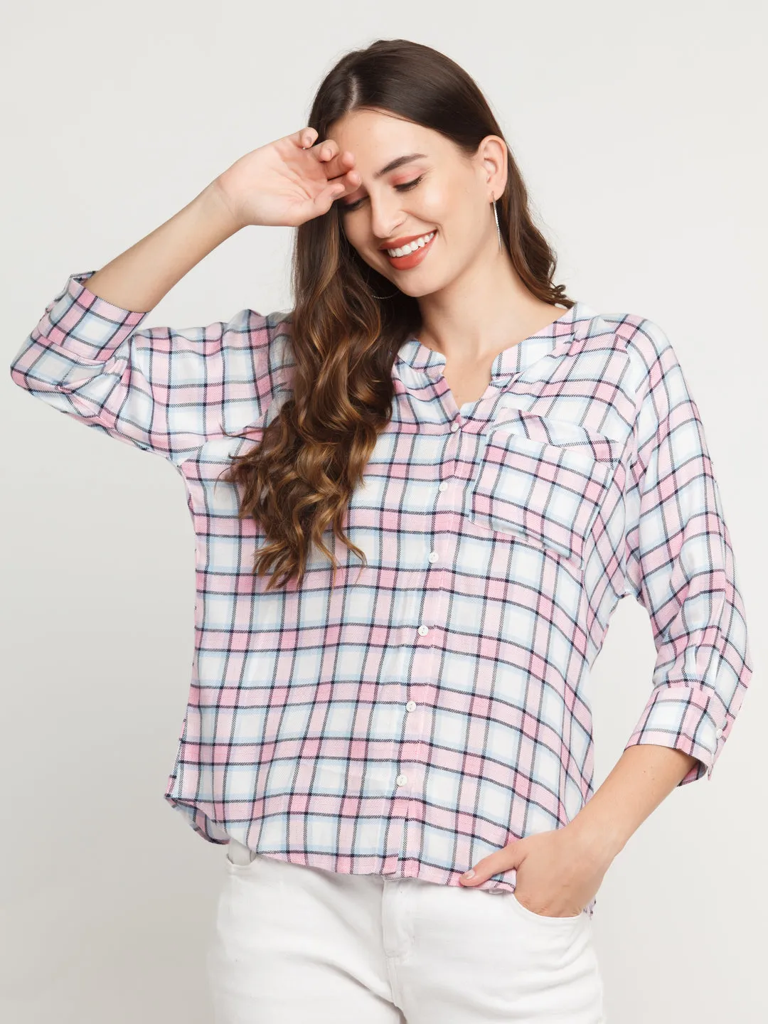 White Checked Shirt