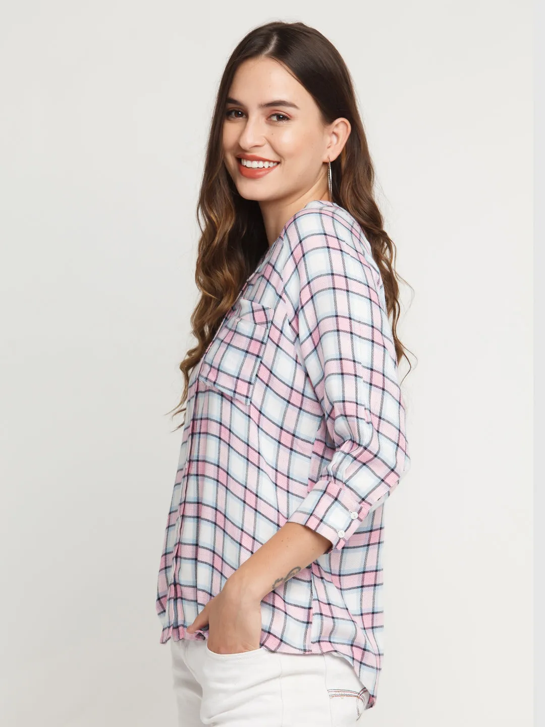 White Checked Shirt