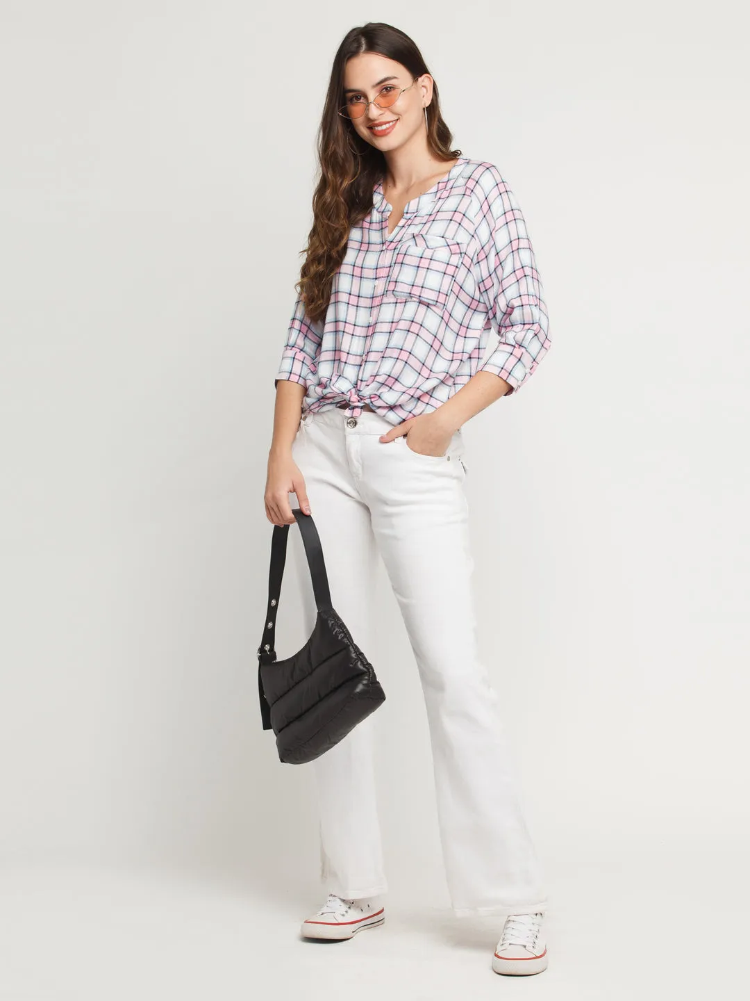 White Checked Shirt
