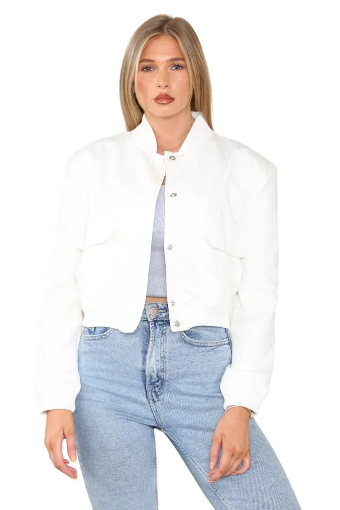 White Cropped Jacket