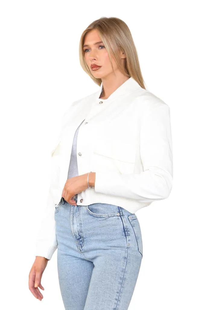 White Cropped Jacket