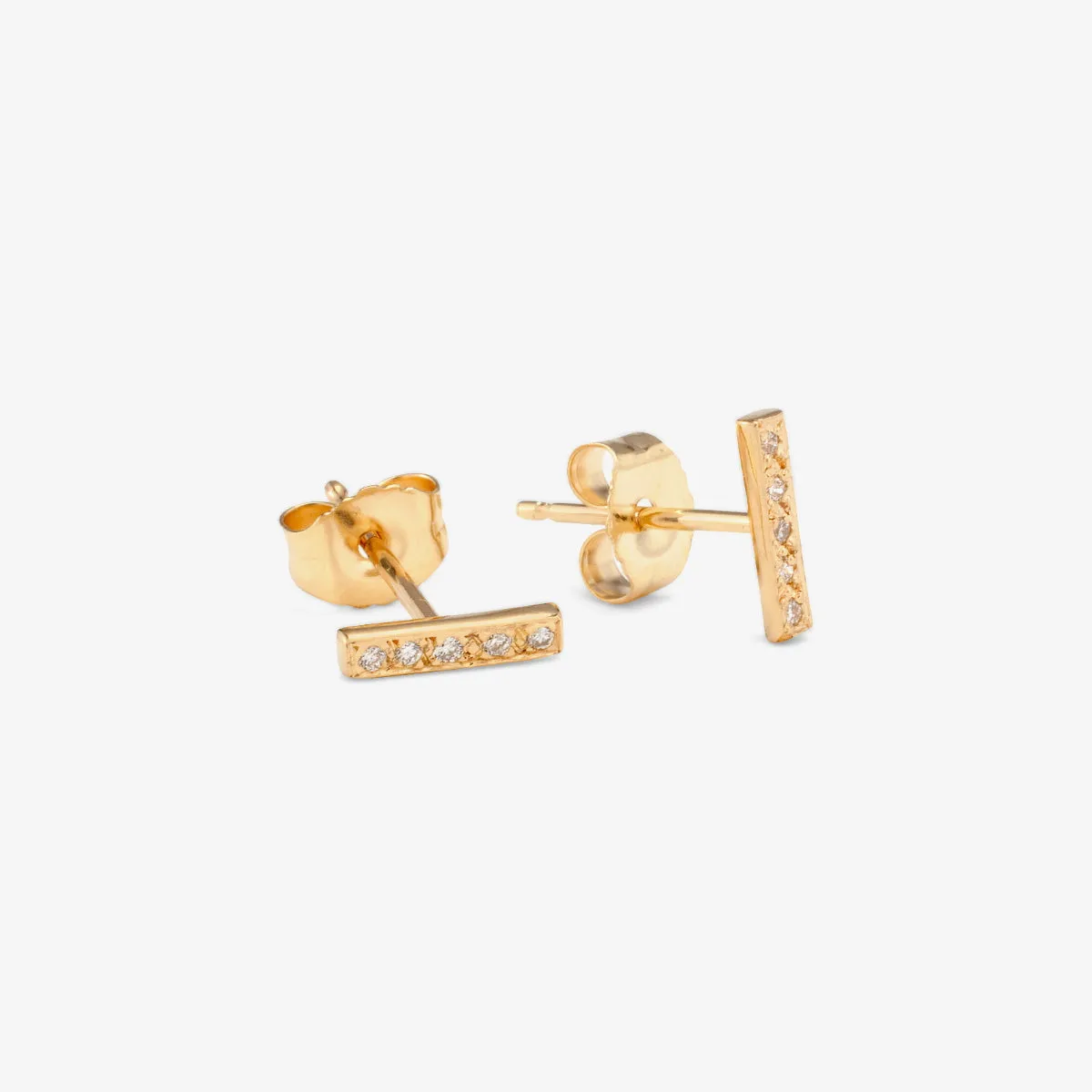 White Diamond Bar Earrings | E0718W