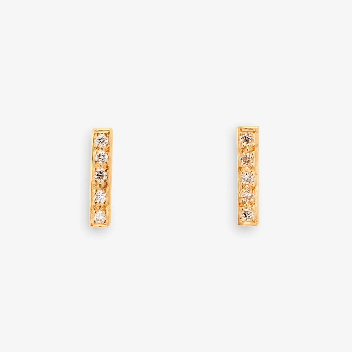 White Diamond Bar Earrings | E0718W