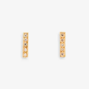 White Diamond Bar Earrings | E0718W