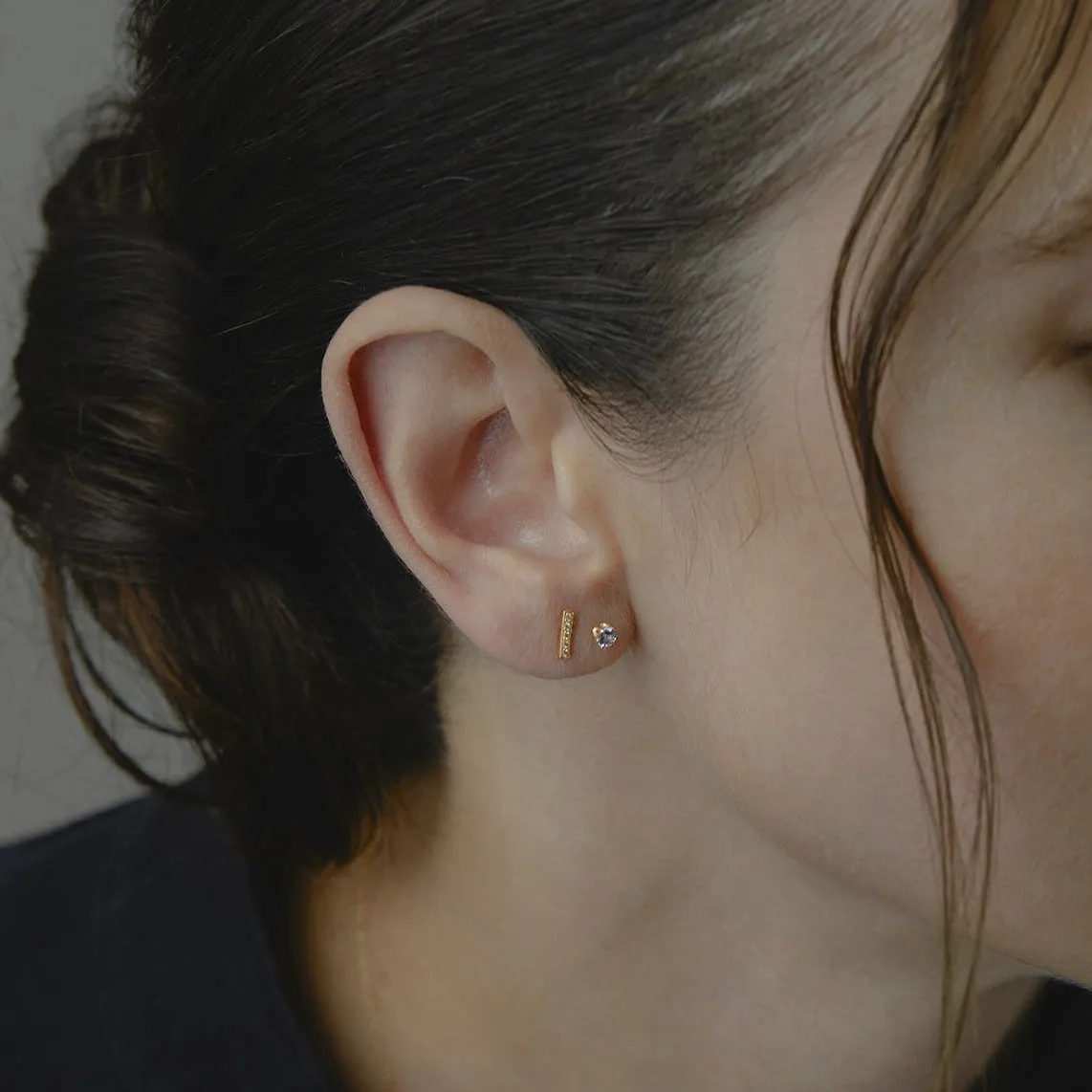 White Diamond Bar Earrings | E0718W