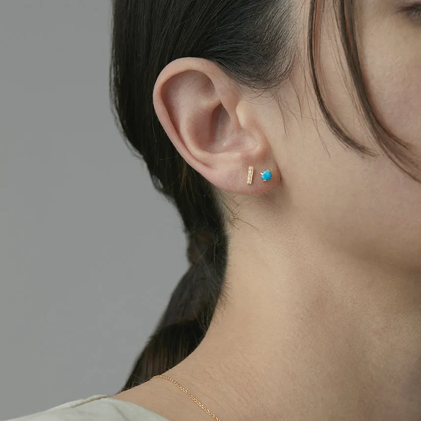White Diamond Bar Earrings | E0718W