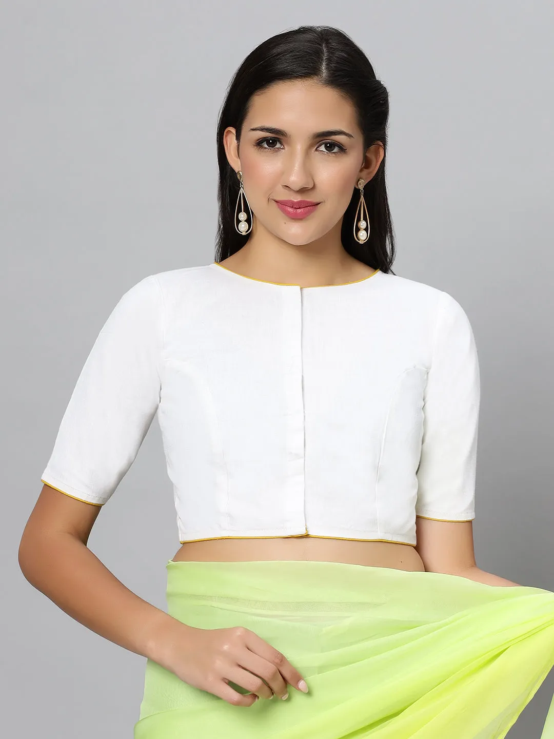 White Krishna Hand painted Blouse