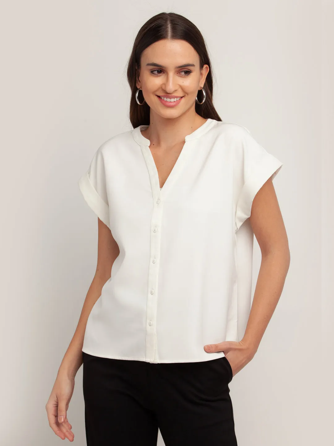 White Solid Shirt