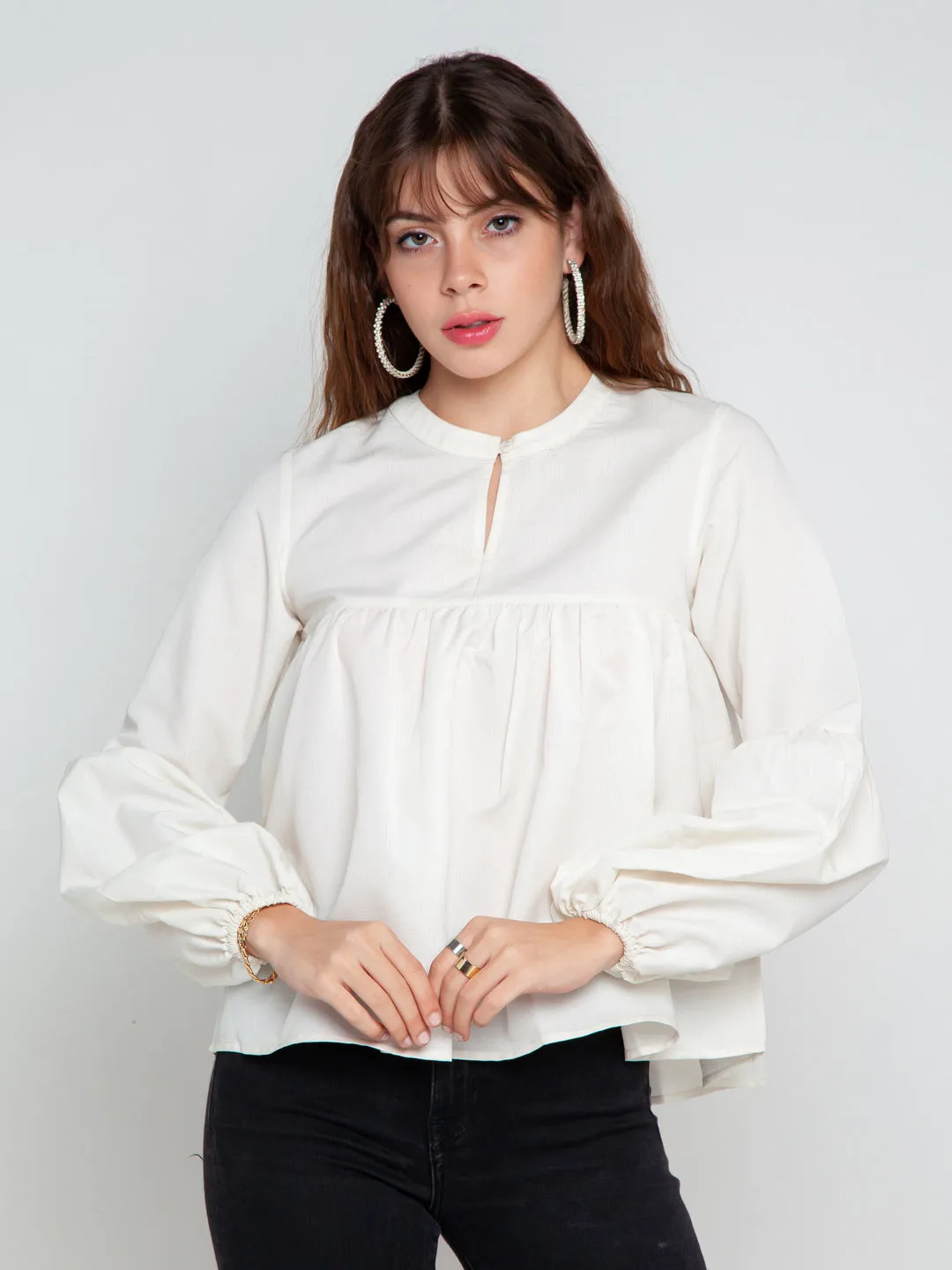 White Solid Top