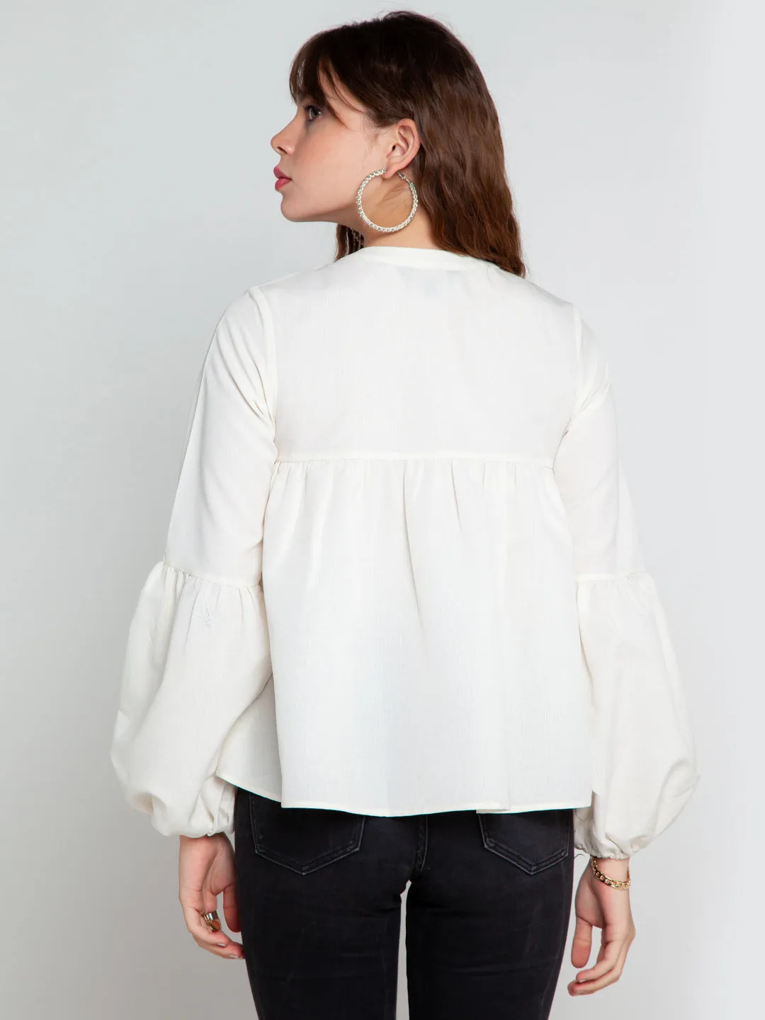 White Solid Top