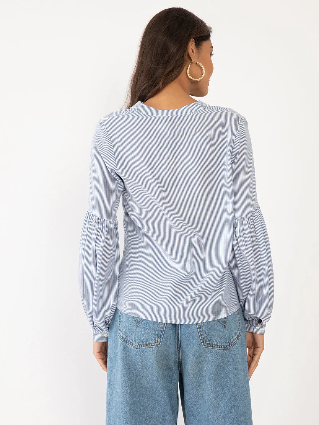 White Striped Top