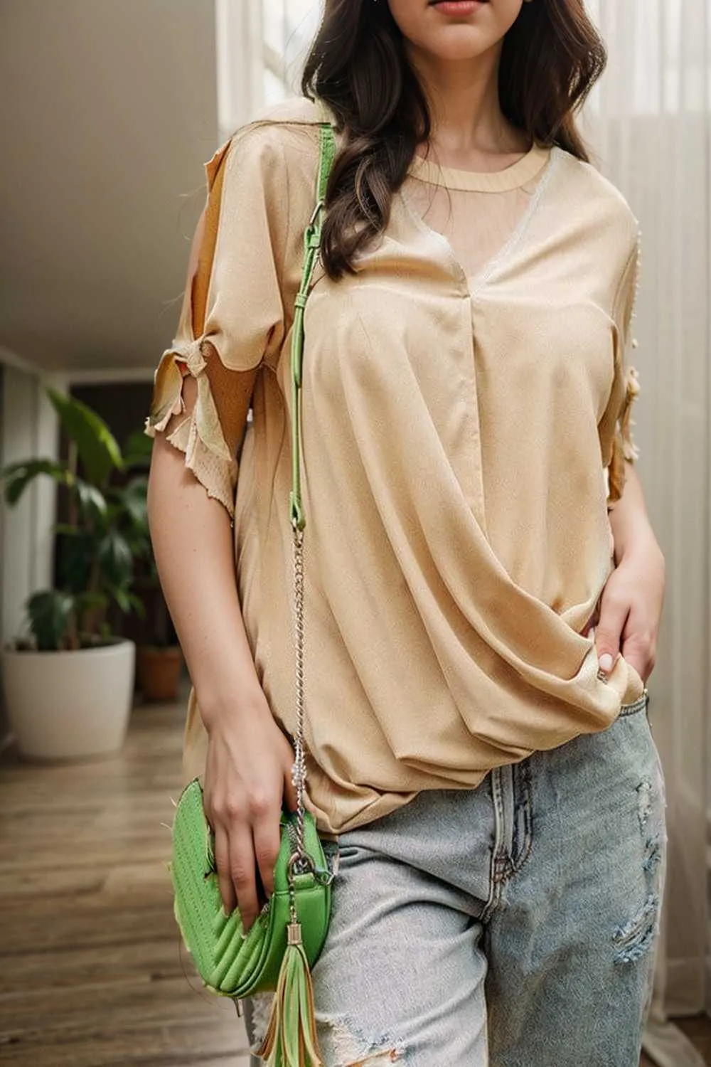 women s blouses loose solid belted long sleeve blouse