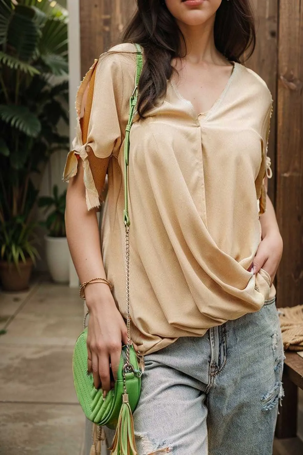 women s blouses loose solid belted long sleeve blouse
