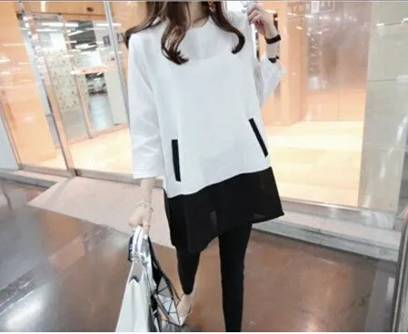 Women Tops And Blouses Fashion Plus Size Women Clothing O-Neck Long Sleeve Linen Shirts White Grey XXXL 4XL 5XL