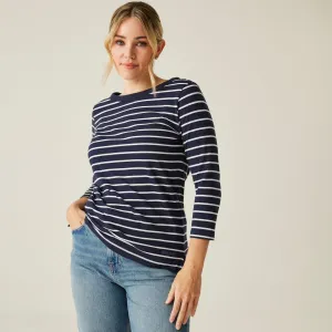 Women's Bayletta II 3/4 Sleeve Top | Navy White Stripe