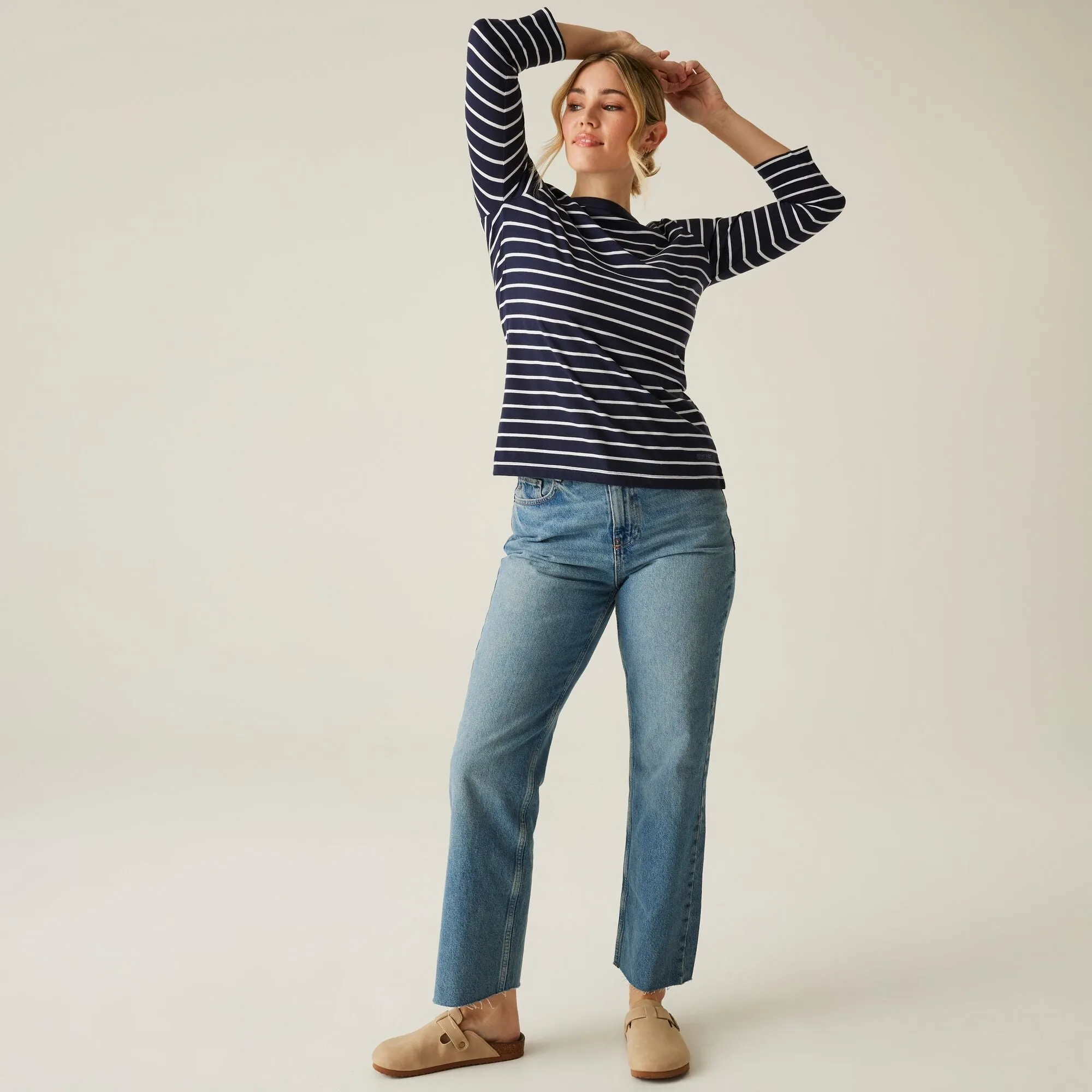 Women's Bayletta II 3/4 Sleeve Top | Navy White Stripe