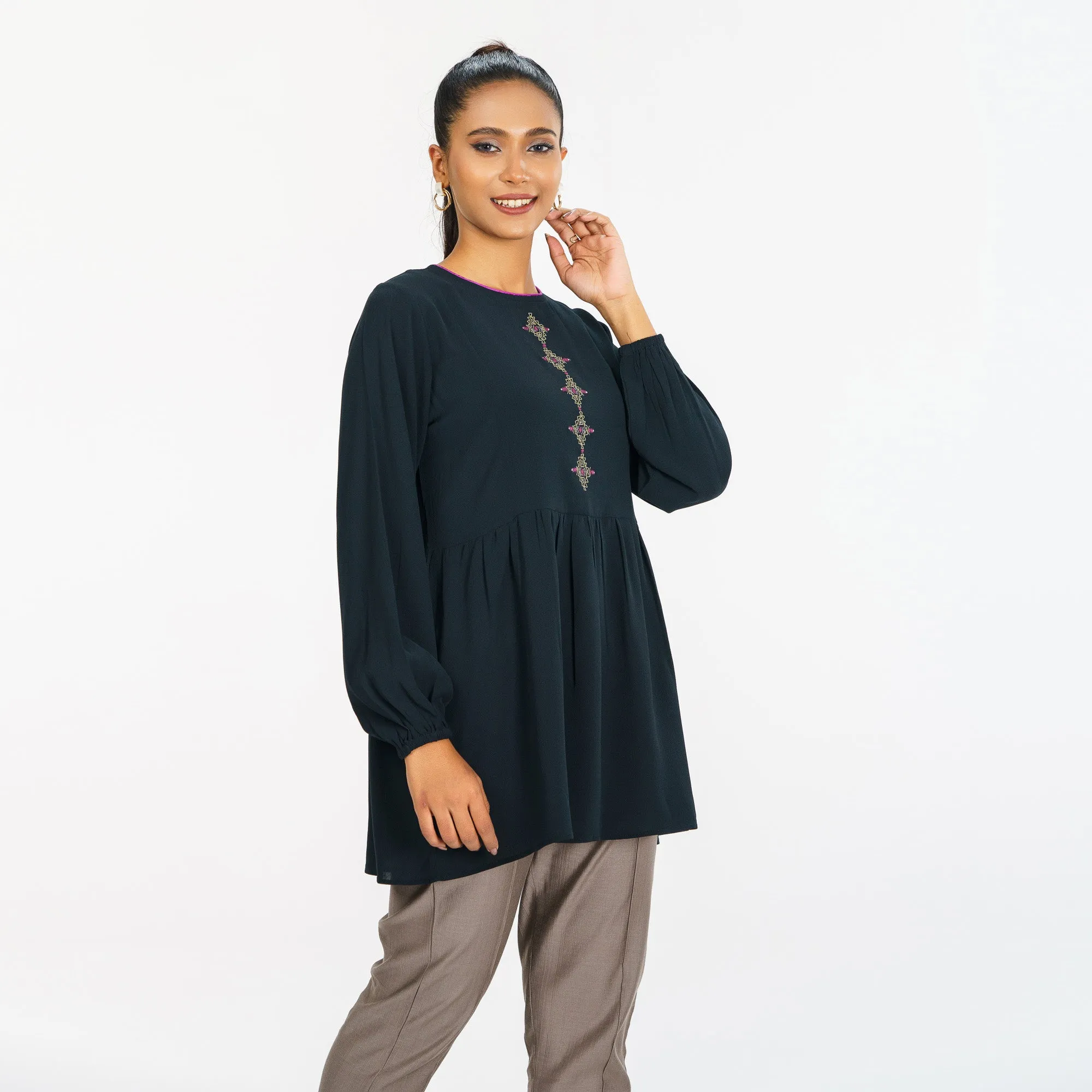 Womens Black Workwear Top