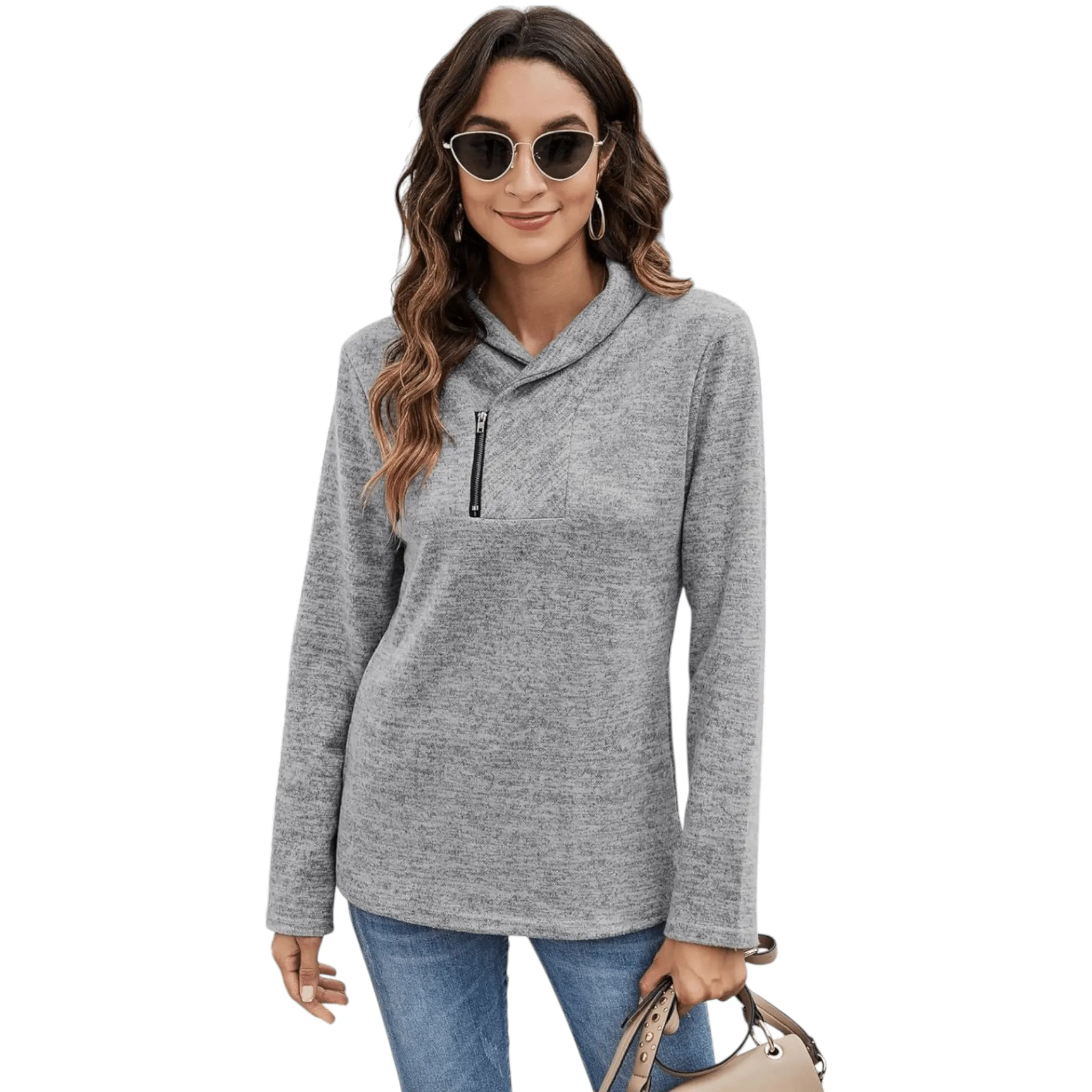 Women's High Neck Sweatshirts 'Ysoea' Long Sleeve Blouses