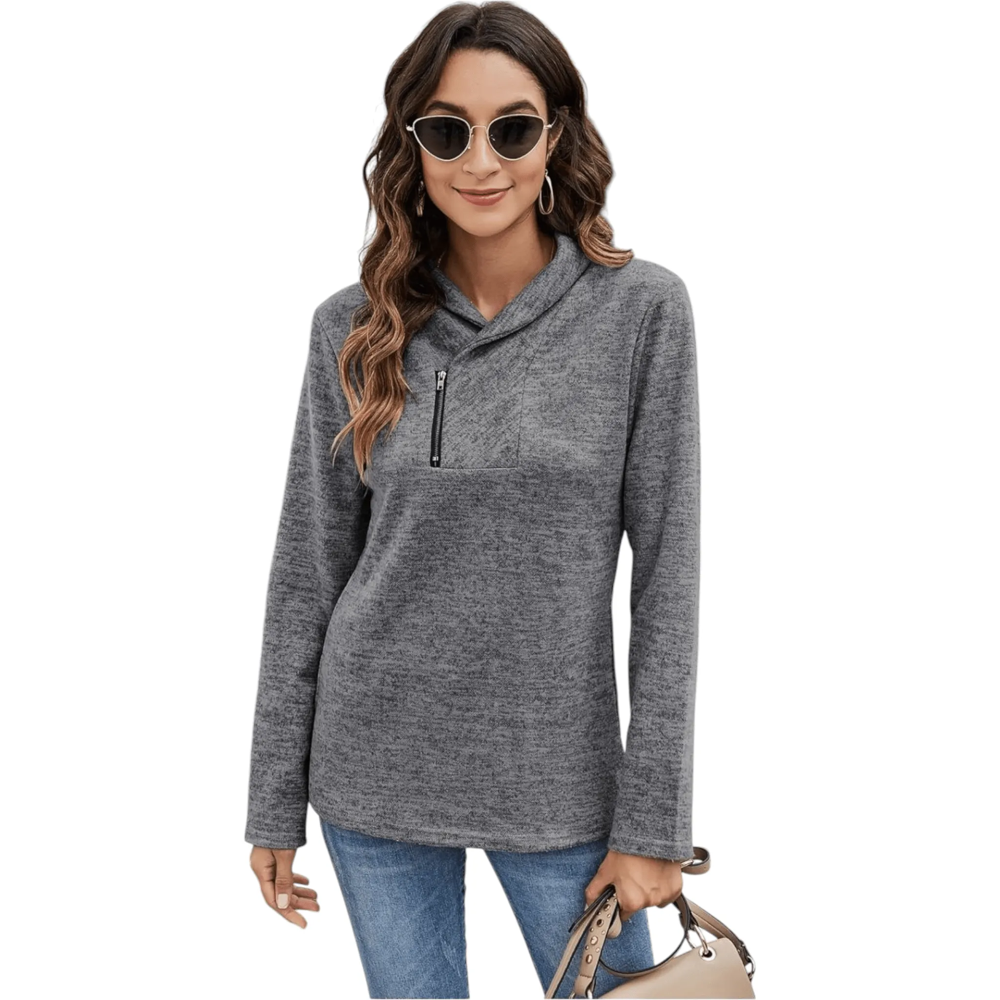 Women's High Neck Sweatshirts 'Ysoea' Long Sleeve Blouses