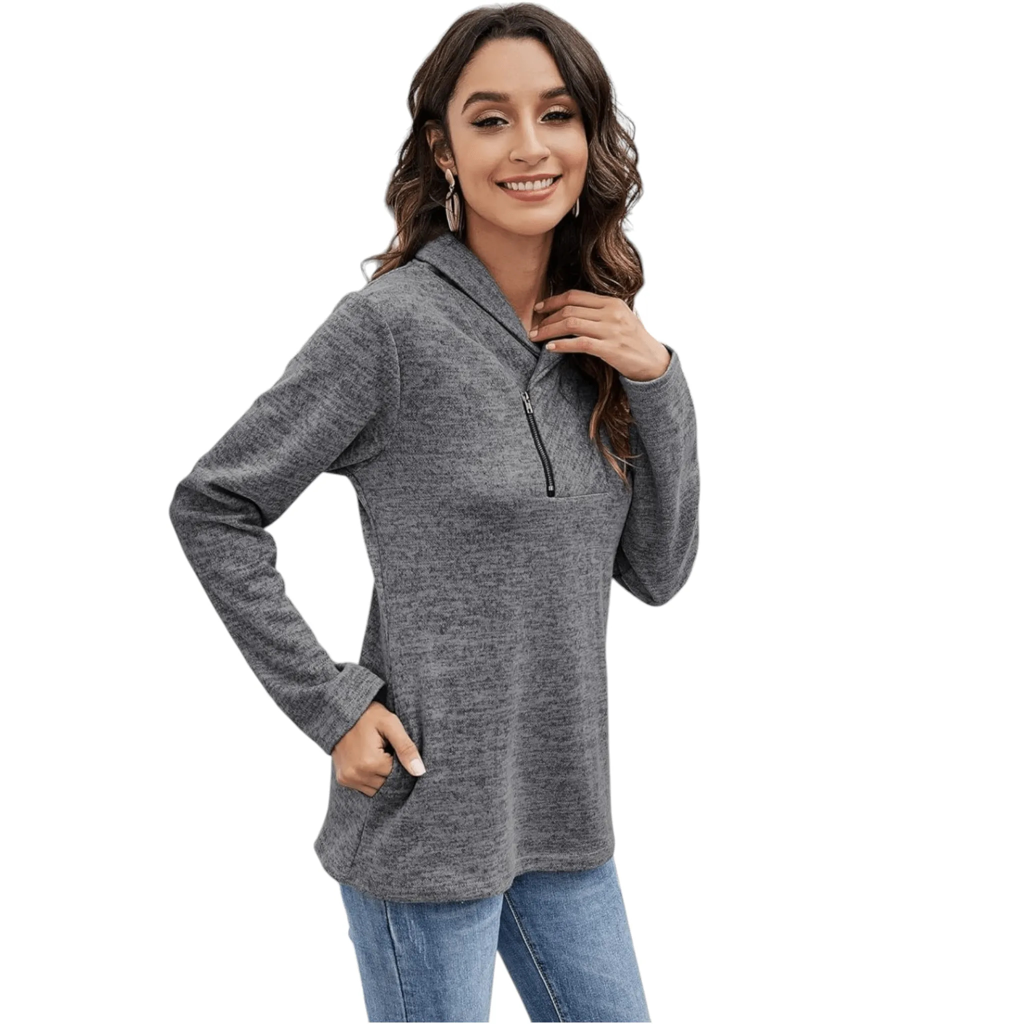 Women's High Neck Sweatshirts 'Ysoea' Long Sleeve Blouses
