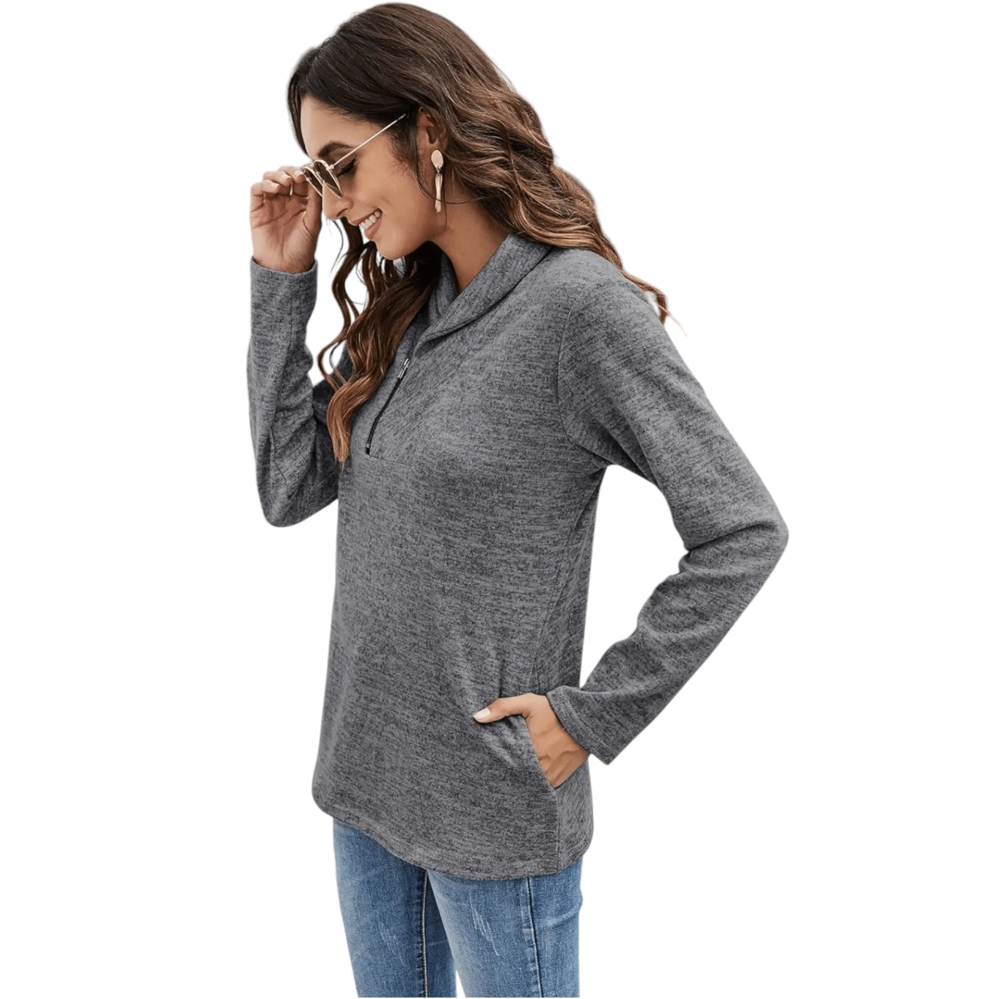 Women's High Neck Sweatshirts 'Ysoea' Long Sleeve Blouses